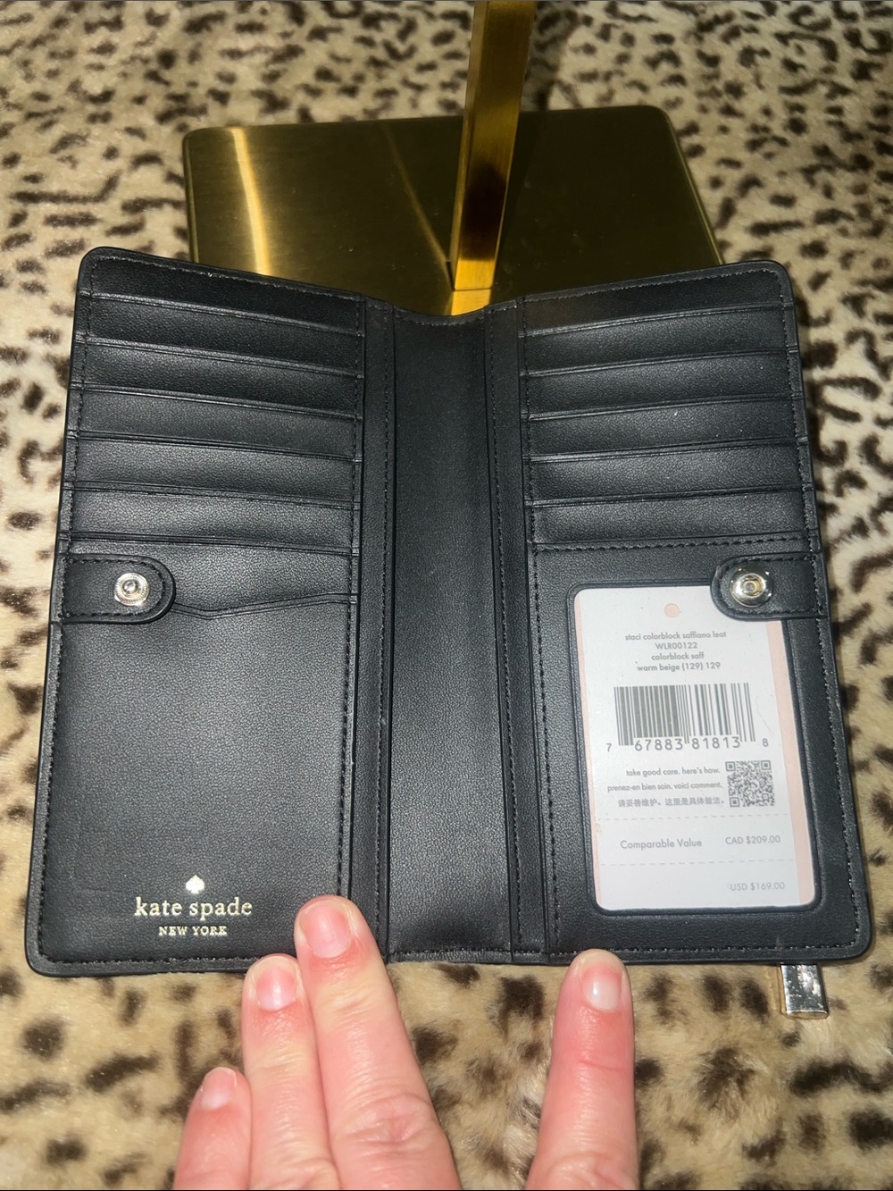kate spade Black and Blush Bifold Wallet NWT - Picture 3 of 4